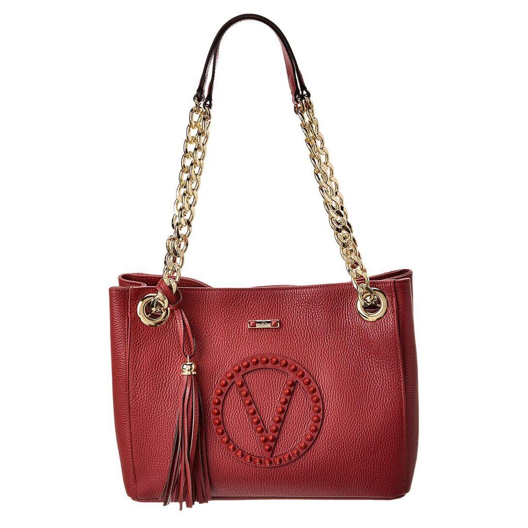 Valentino By Mario Valentino Luisa Rock Leather Shoulder Bag Women`s Red