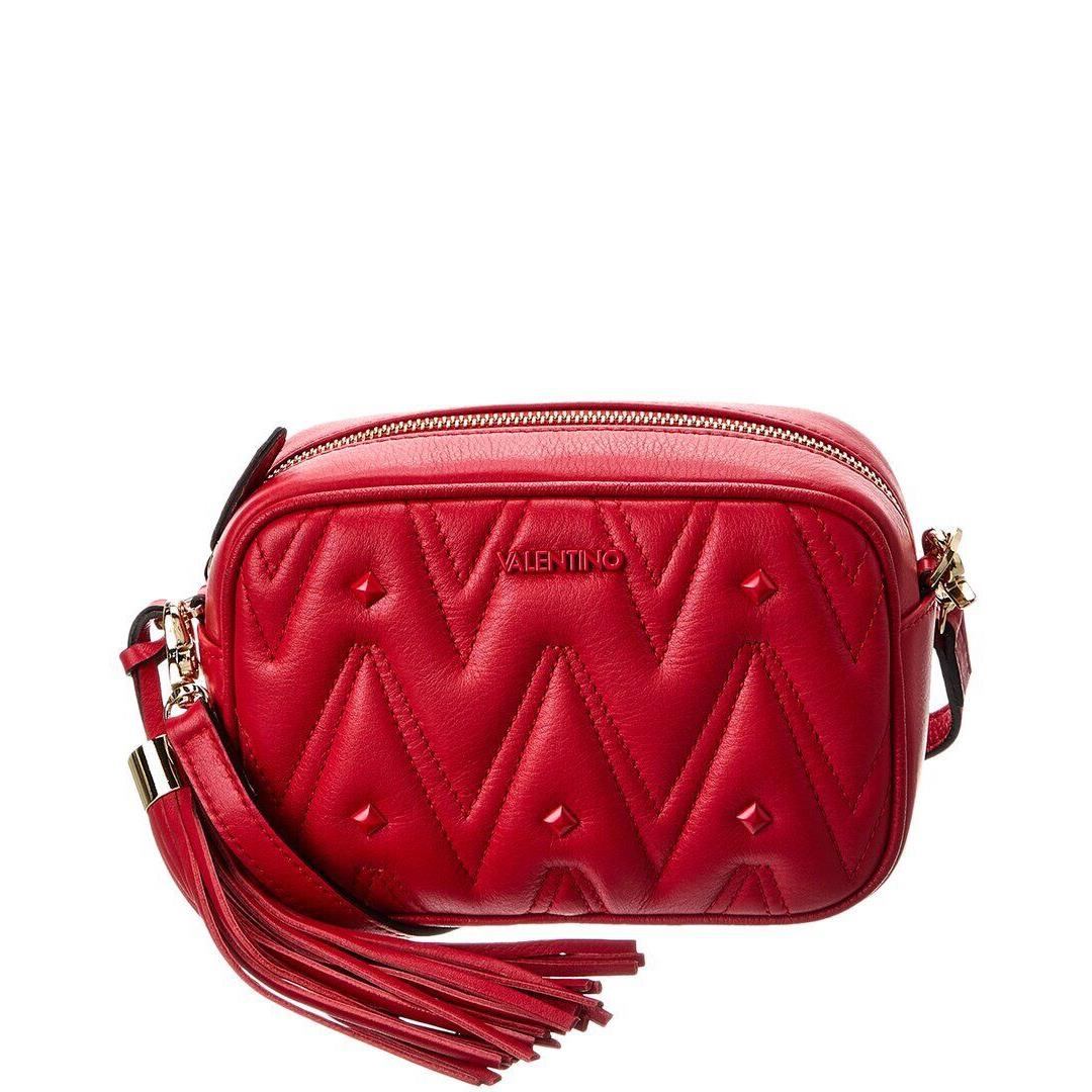 Valentino By Mario Valentino Amel Diamond Leather Crossbody Women`s Red