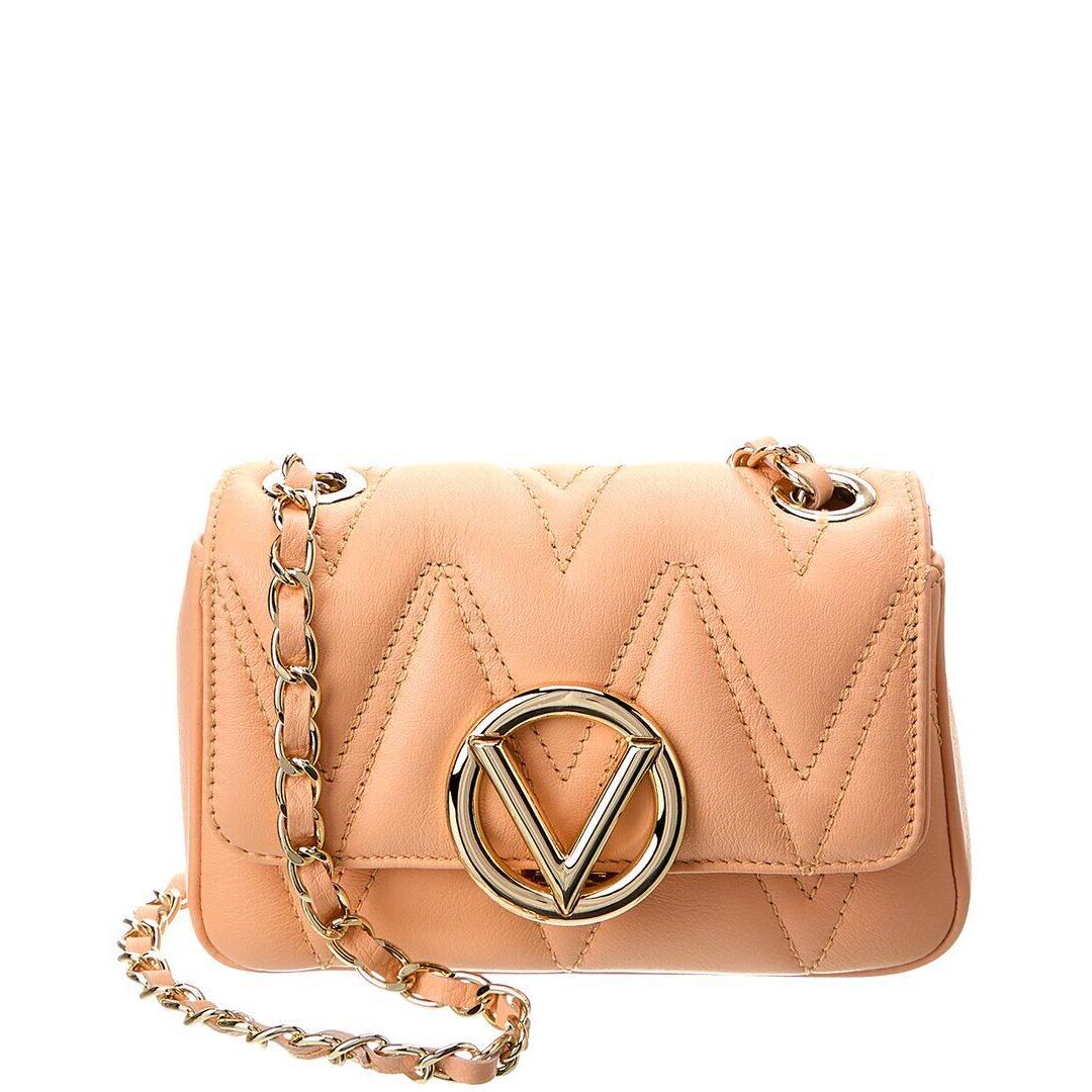 Valentino By Mario Valentino Chu Chu Diamond Leather Crossbody Women`s Orange