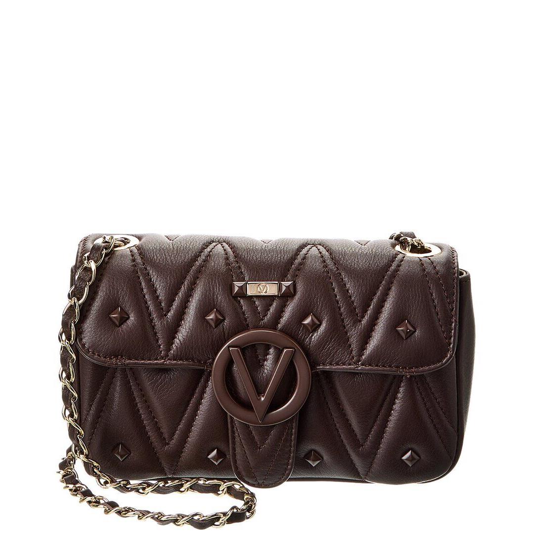 Valentino By Mario Valentino Poisson Diamond Leather Crossbody Women`s Brown