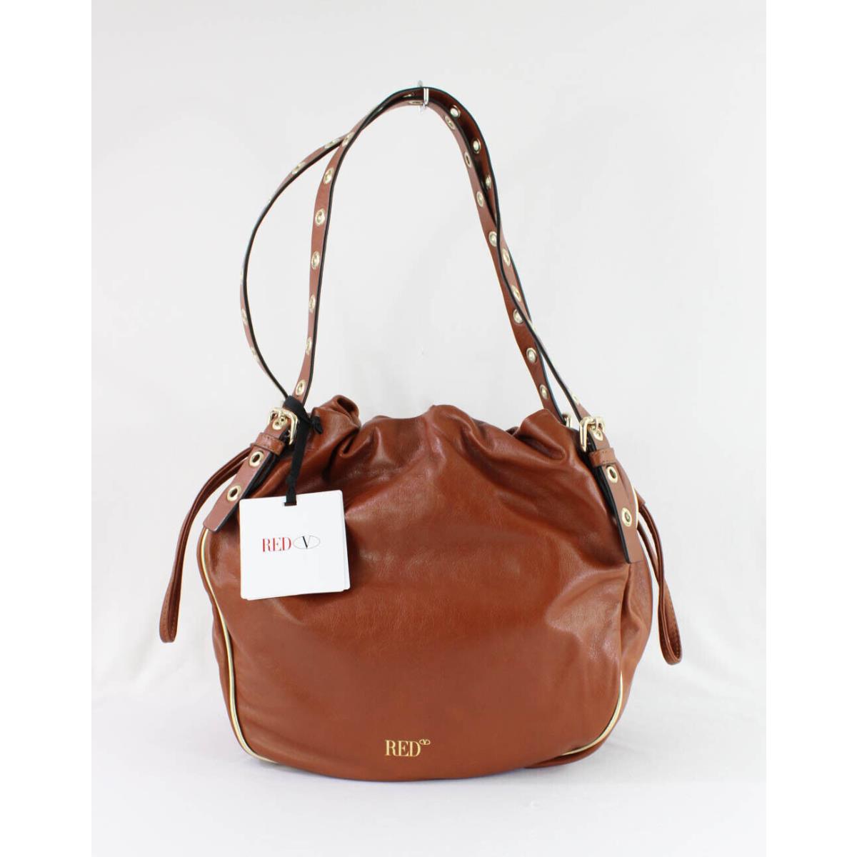 Red Valentino Tan Leather Shoulder Bag Handbag