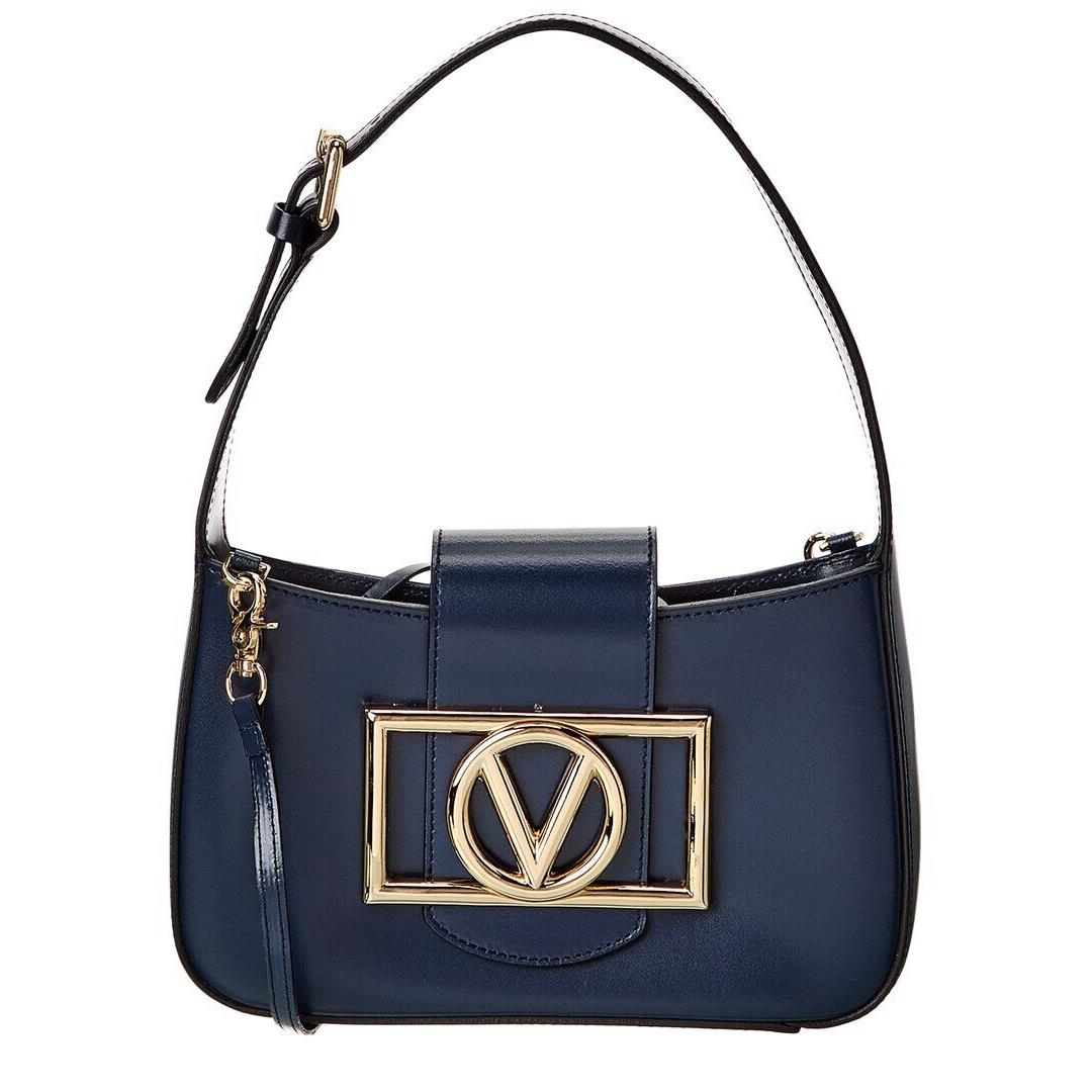 Valentino By Mario Valentino Kai Super V Leather Crossbody Women`s Blue