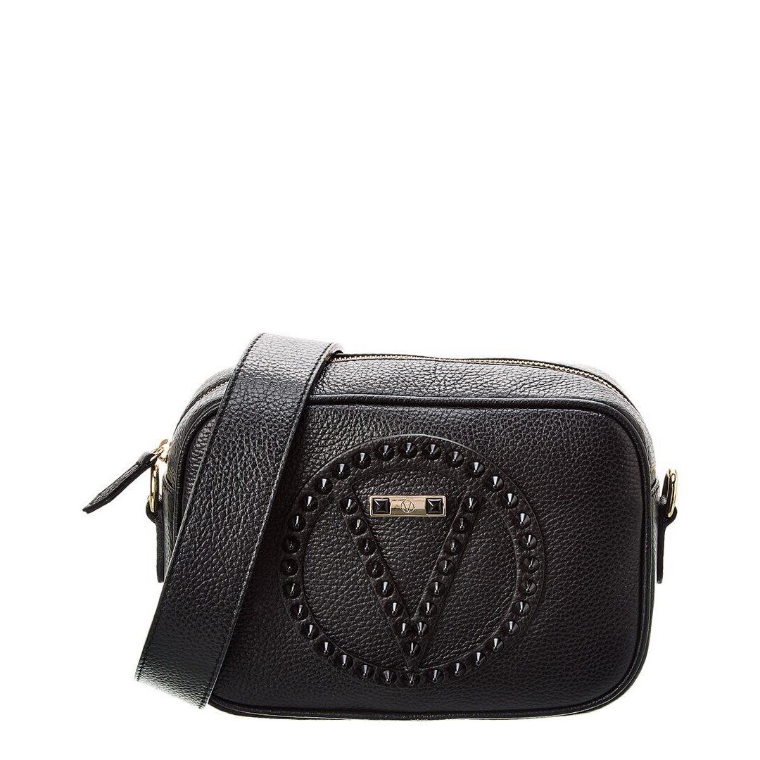 Valentino By Mario Valentino Mia Rock Leather Crossbody Women`s Black