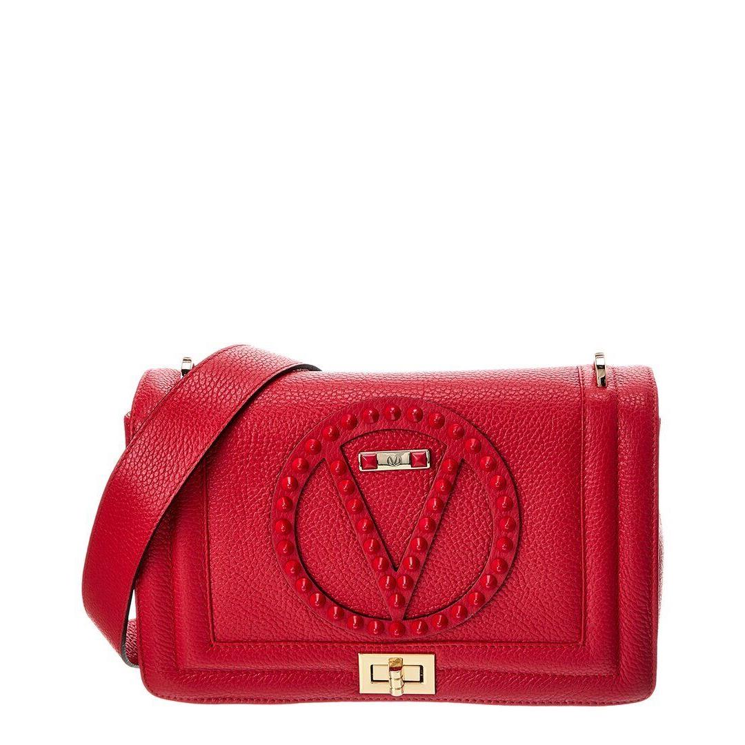 Valentino By Mario Valentino Estelle Rock Leather Tote Women`s Red