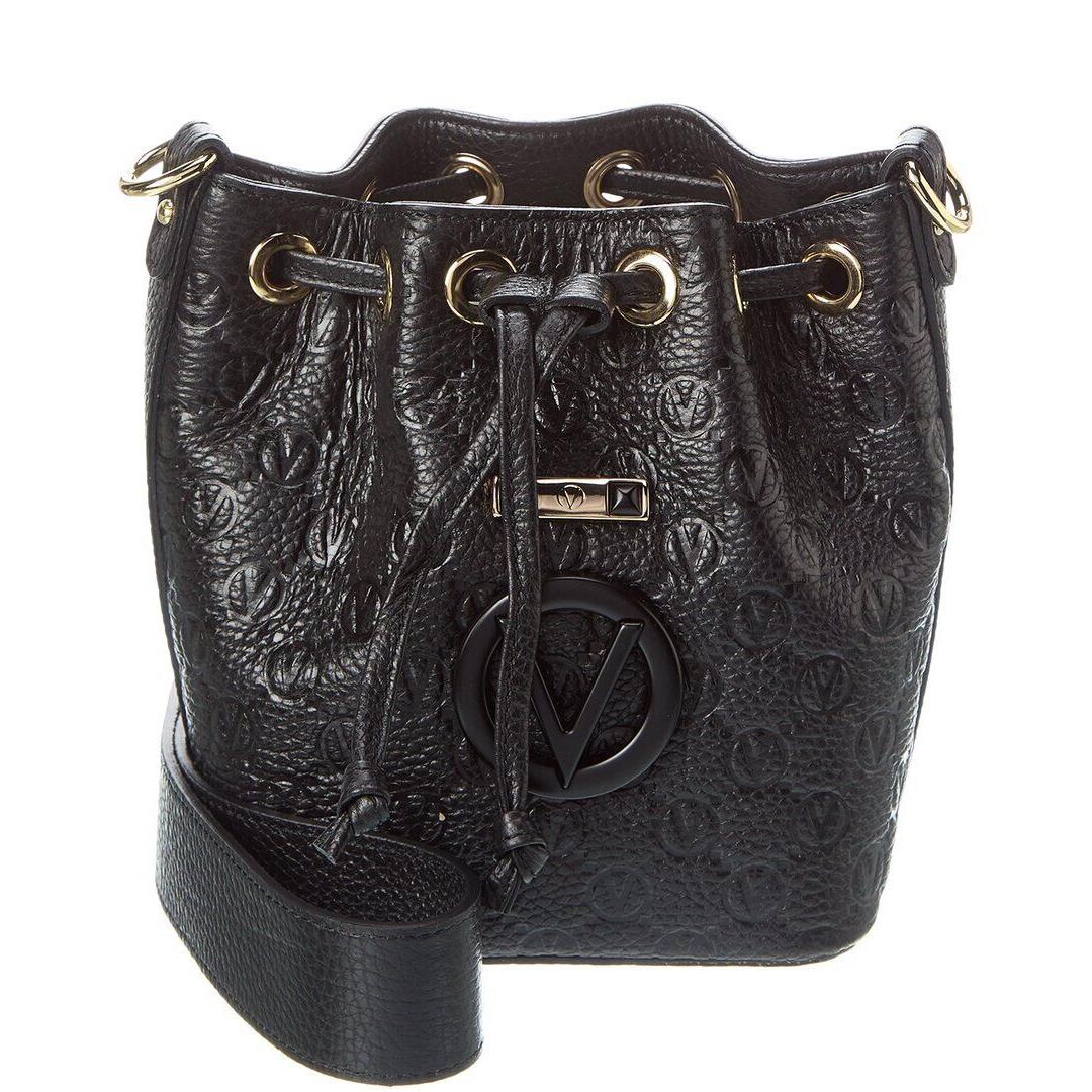 Valentino By Mario Valentino Jules Dollaro Monogram Leather Bucket Bag Women`s