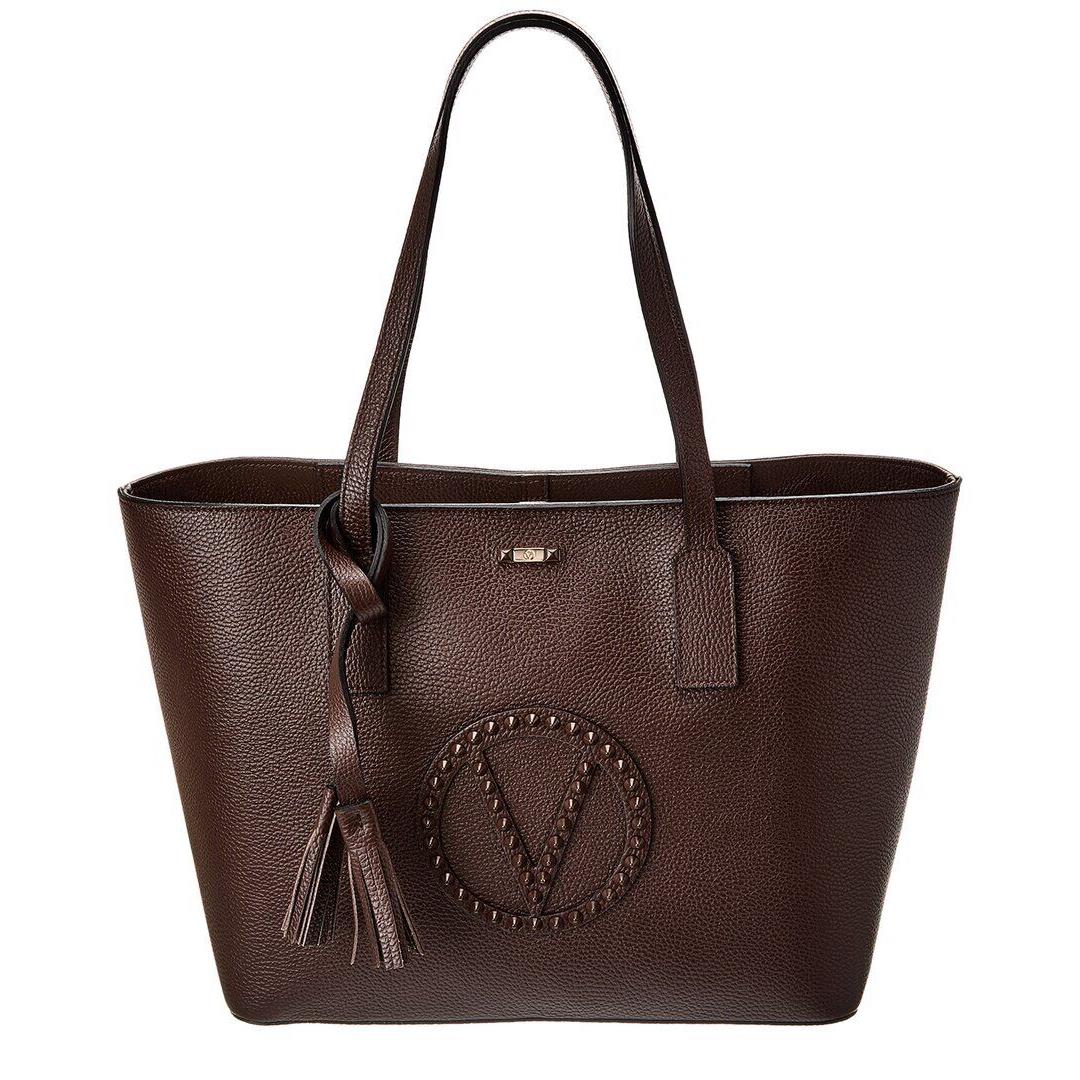 Valentino By Mario Valentino Soho Rock Leather Tote Women`s Brown