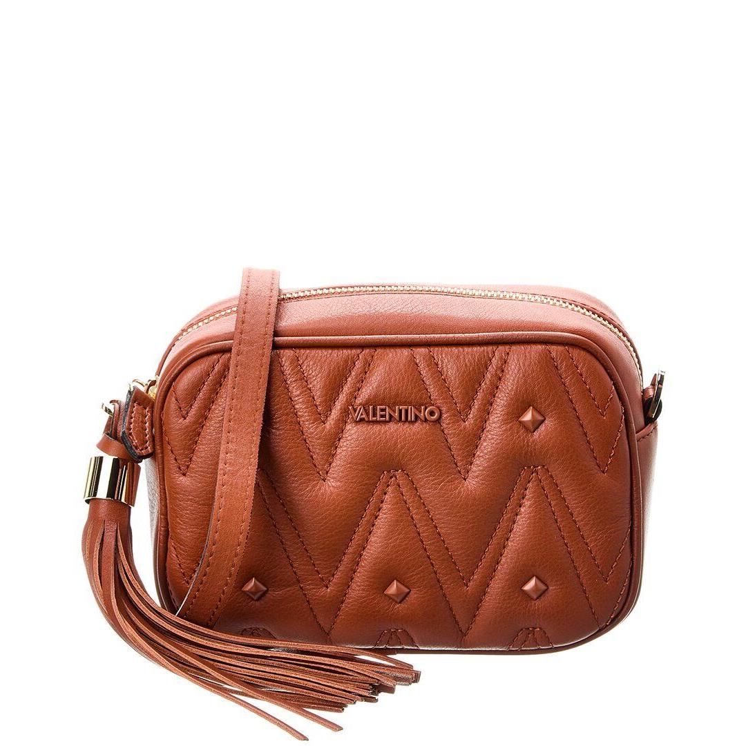 Valentino By Mario Valentino Amel Diamond Leather Crossbody Women`s Brown