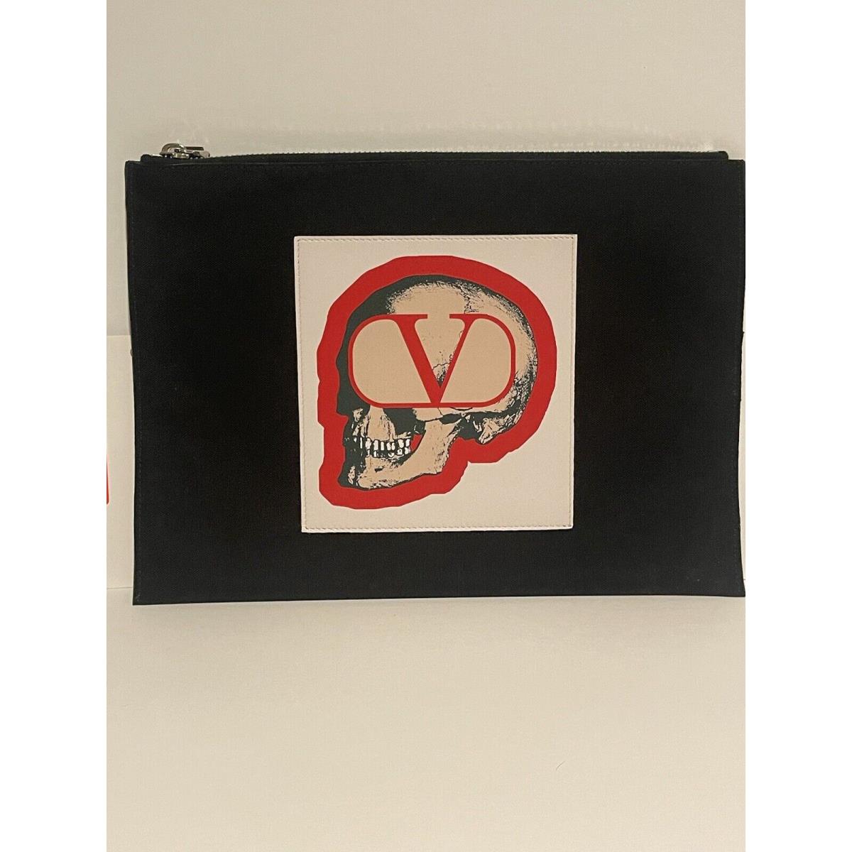 Valentino Garavani Skull Black Clutch Pouch