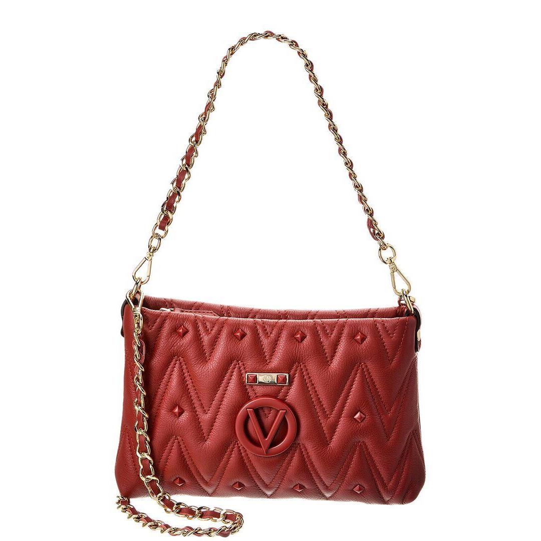 Valentino By Mario Valentino Vanille Diamond Leather Shoulder Bag Women`s Red