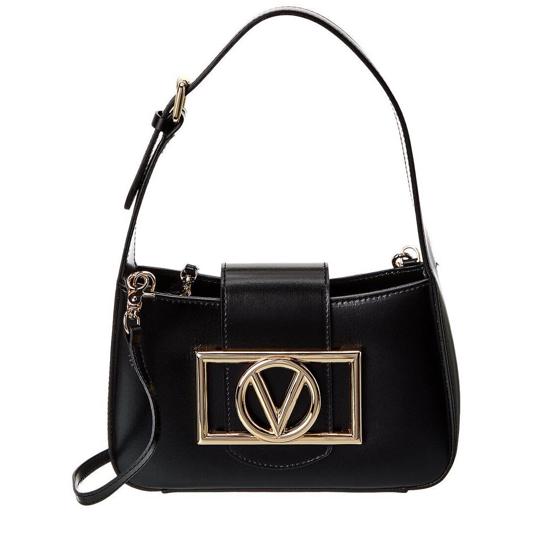 Valentino By Mario Valentino Kai Super V Leather Crossbody Women`s Black