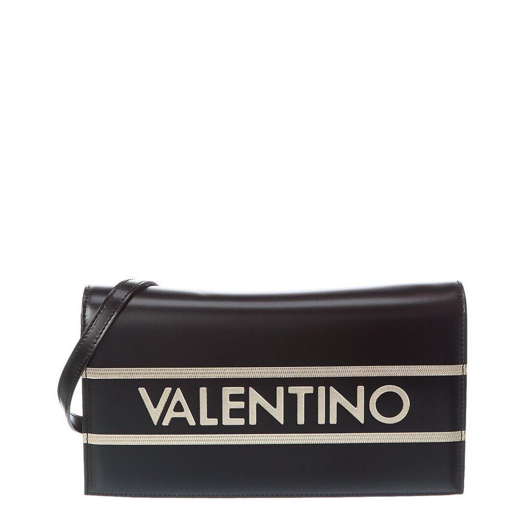 Valentino By Mario Valentino Lena Lavoro Leather Shoulder Bag Women`s Black - Exterior: Black