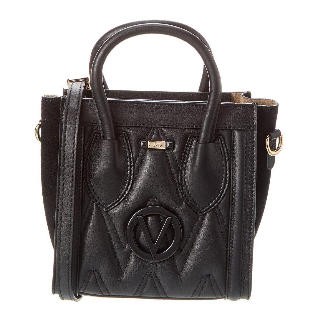 Valentino By Mario Valentino Eva Diamond Leather Tote Women`s Black