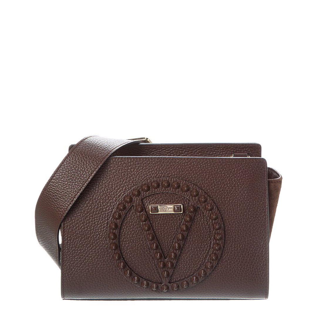 Valentino By Mario Valentino Alice Rock Leather Shoulder Bag Women`s Brown - Exterior: Brown