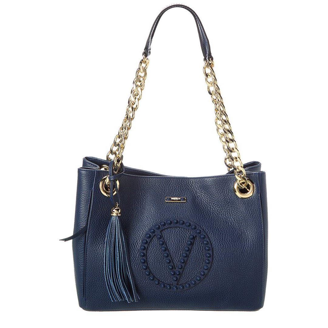 Valentino By Mario Valentino Luisa Rock Leather Shoulder Bag Women`s Blue