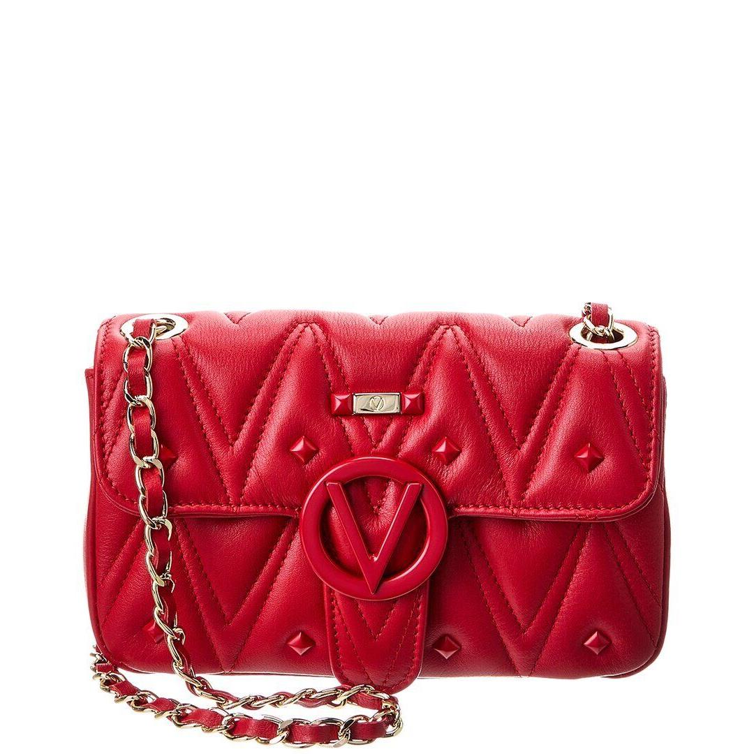 Valentino By Mario Valentino Amel Diamond Leather Crossbody Women`s Red