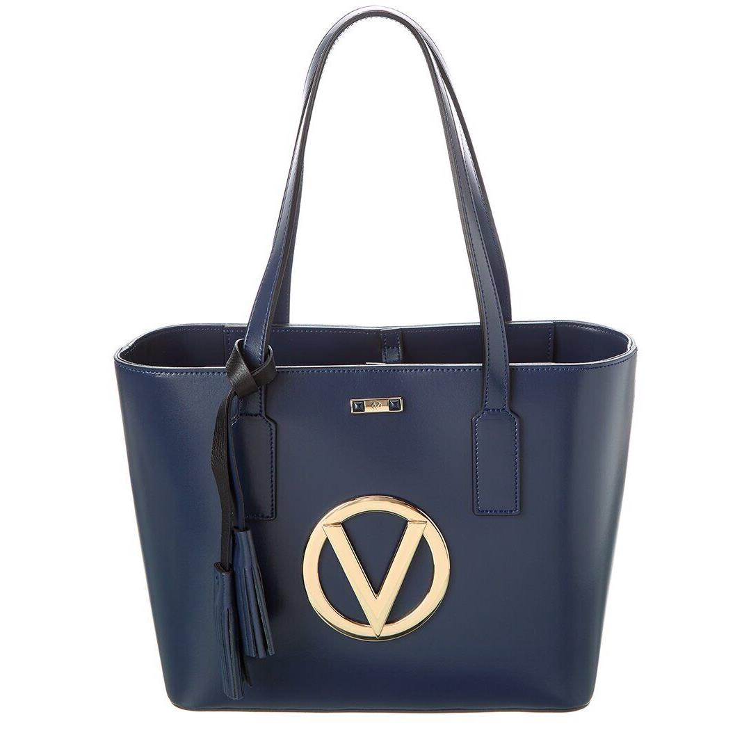 Valentino By Mario Valentino Prince Forever Leather Tote Women`s Blue