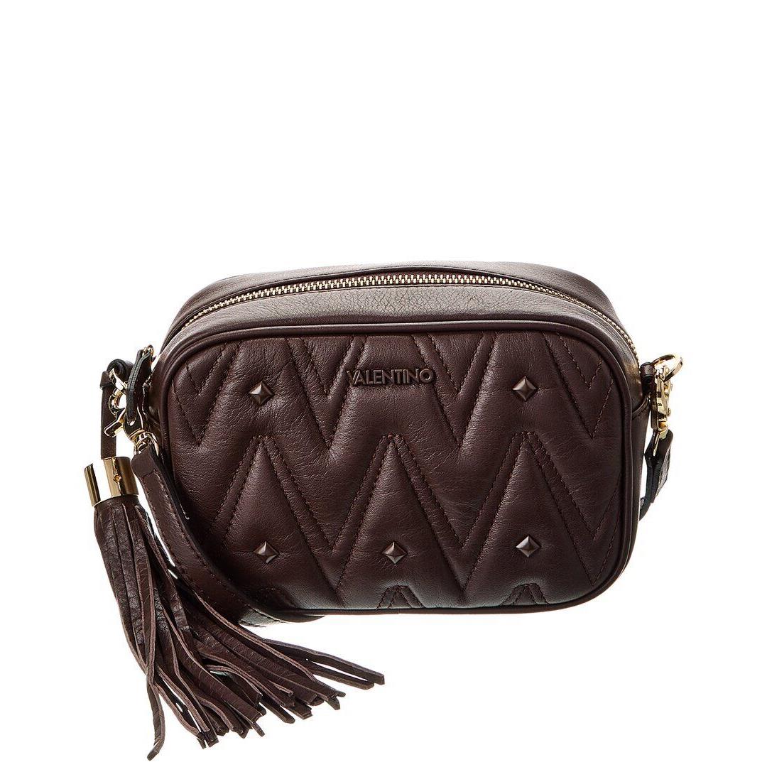 Valentino By Mario Valentino Amel Diamond Leather Crossbody Women`s Brown