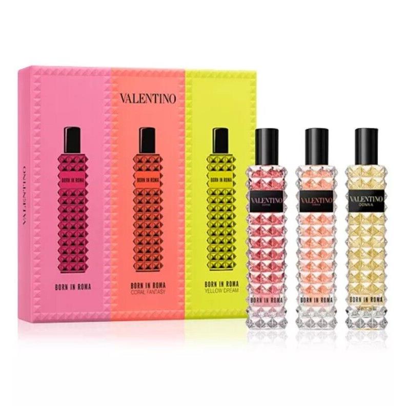 Valentino Donna Born in Roma 3 Piece Discovery Travel Perfume Fragrance Gift Set