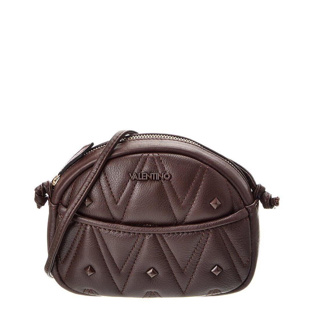 Valentino By Mario Valentino Moony Diamond Leather Crossbody Women`s Brown