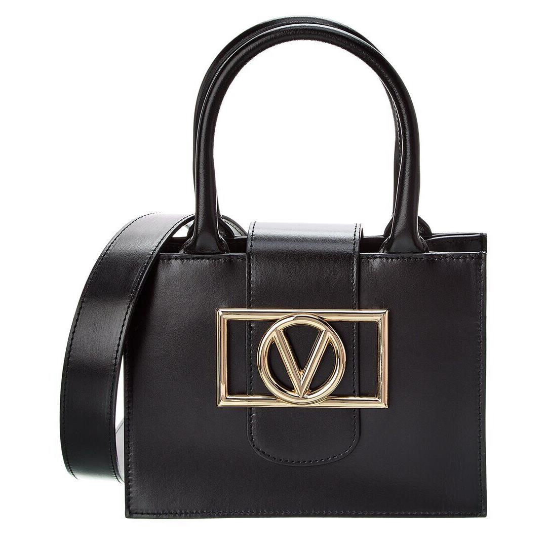 Valentino By Mario Valentino Aimee Super V Leather Tote Women`s Black