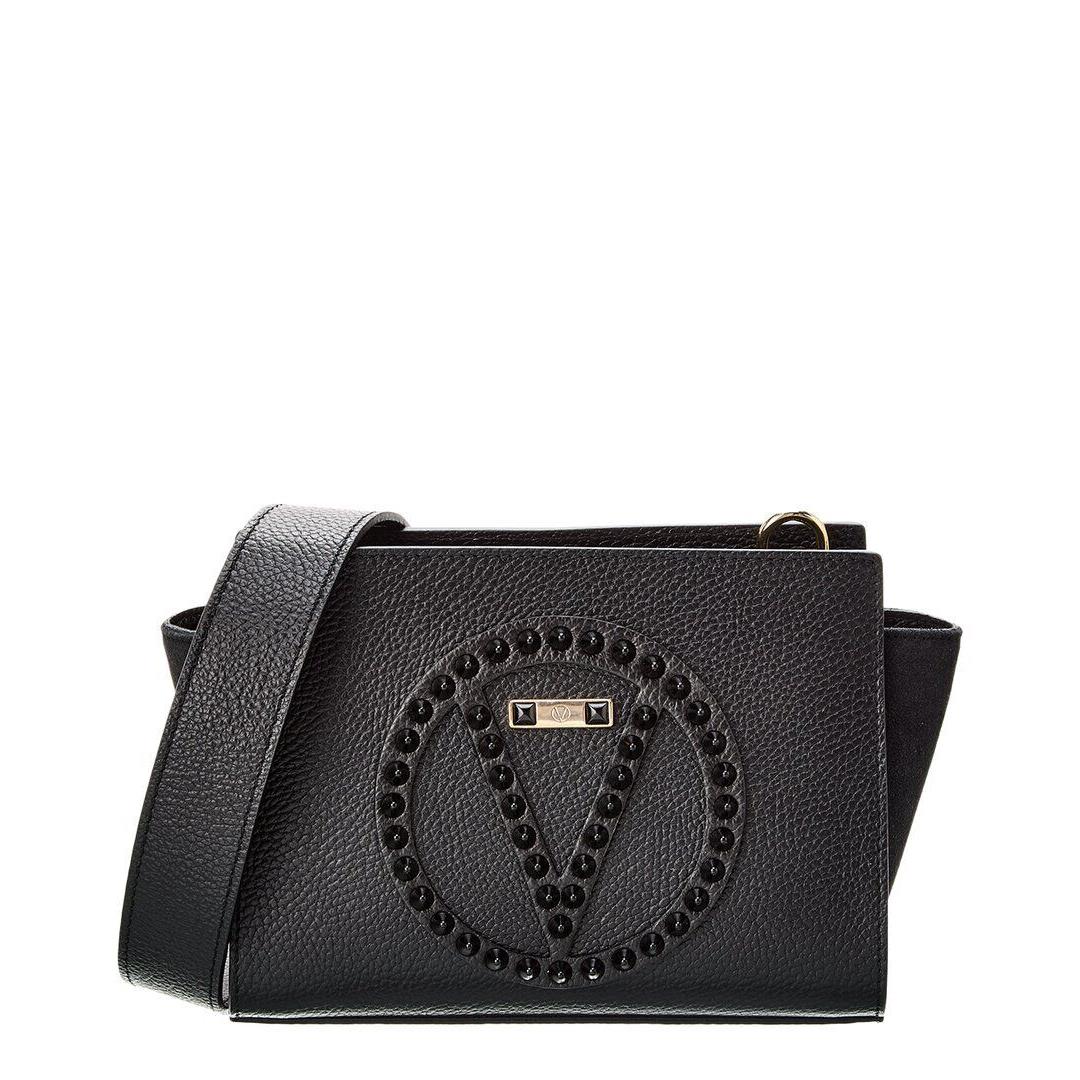 Valentino By Mario Valentino Kiki Rock Leather Shoulder Bag Women`s Black