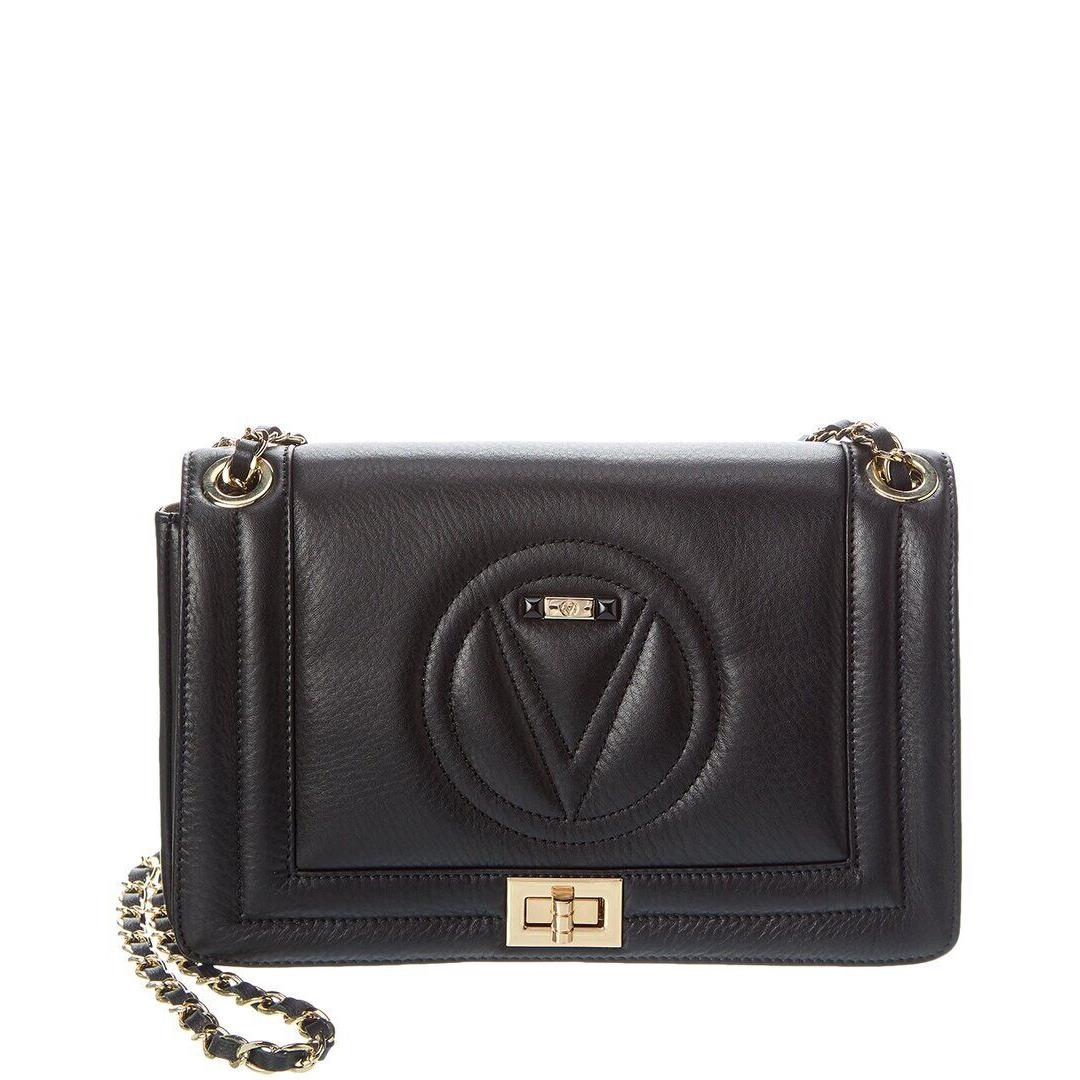 Valentino By Mario Valentino Alice Signature Leather Shoulder Bag Women`s Black