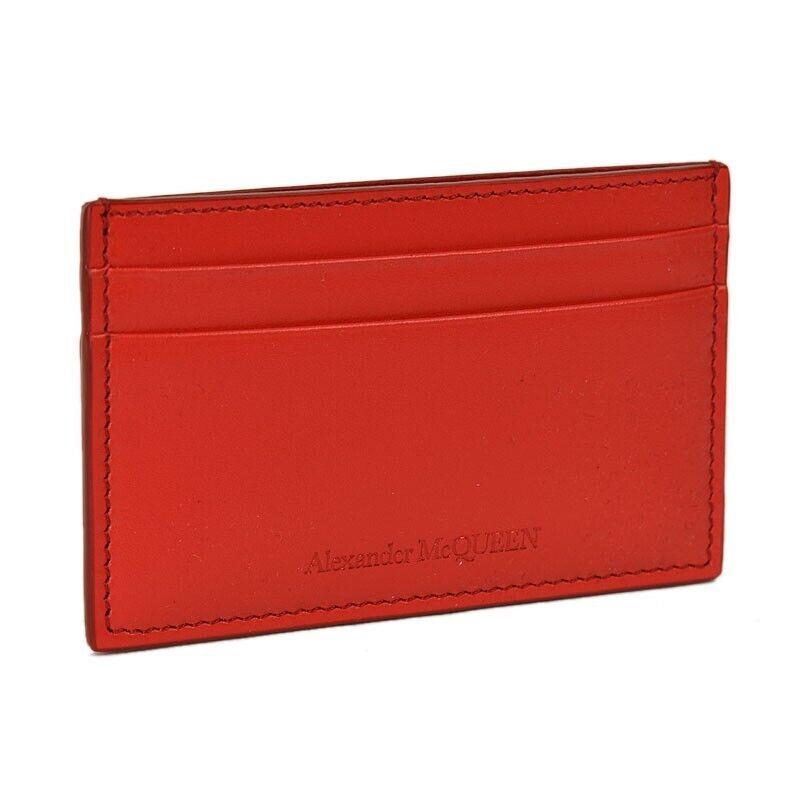 Alexander Mcqueen Lust Red Leather Credit Card Holder Case Wallet Italy