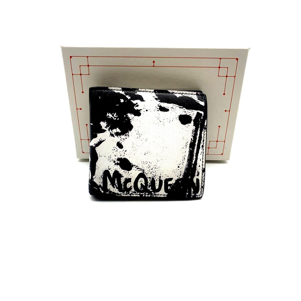 Alexander Mcqueen Graffiti Logo Leather Bifold Wallet