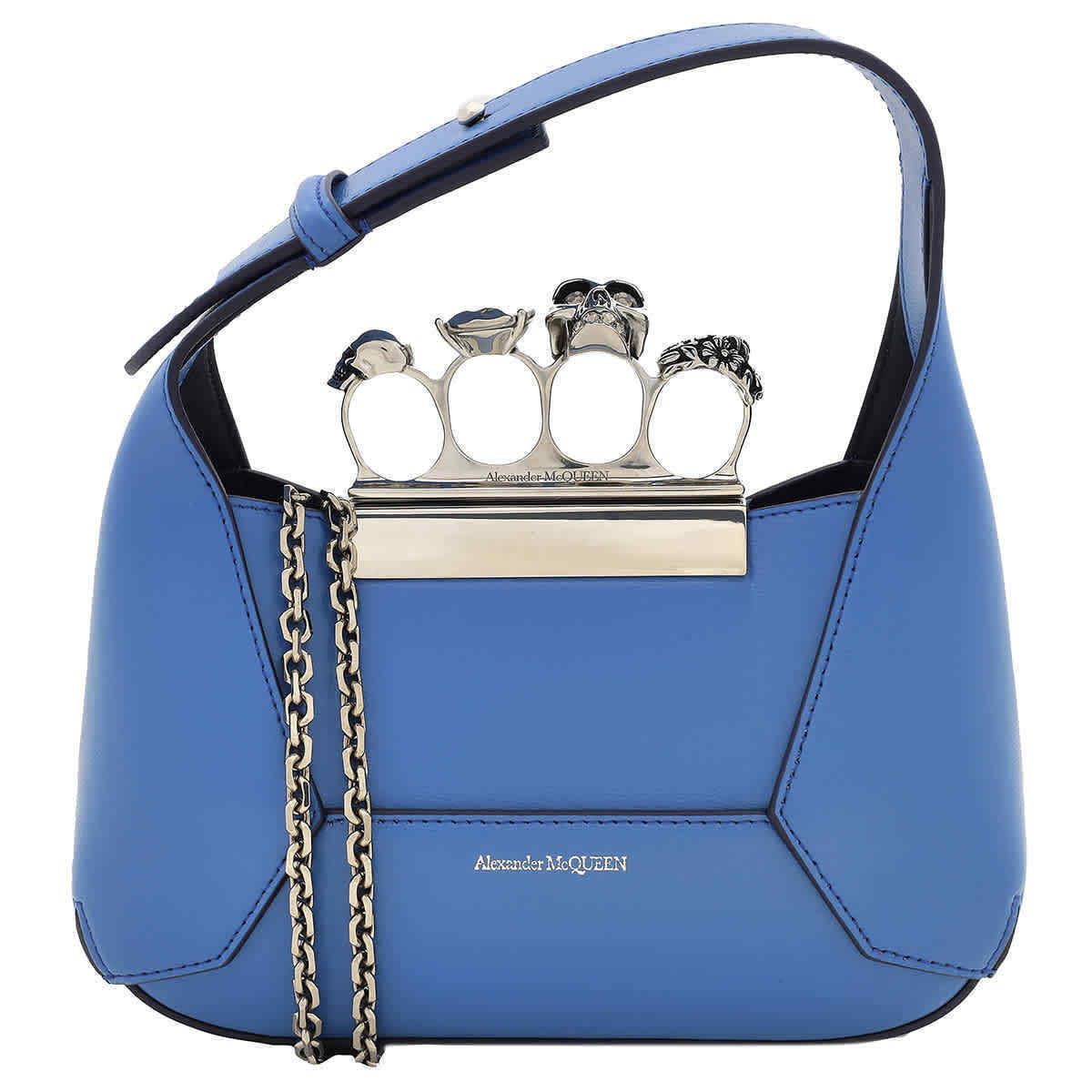 Alexander Mcqueen The Jewelled Leather Mini Bag - Galactic Blue 731136 Dytab