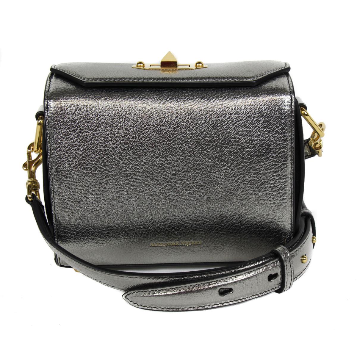 Alexander Mcqueen Box 19 Metallic Leather Convertible Crossbody Bag Silver