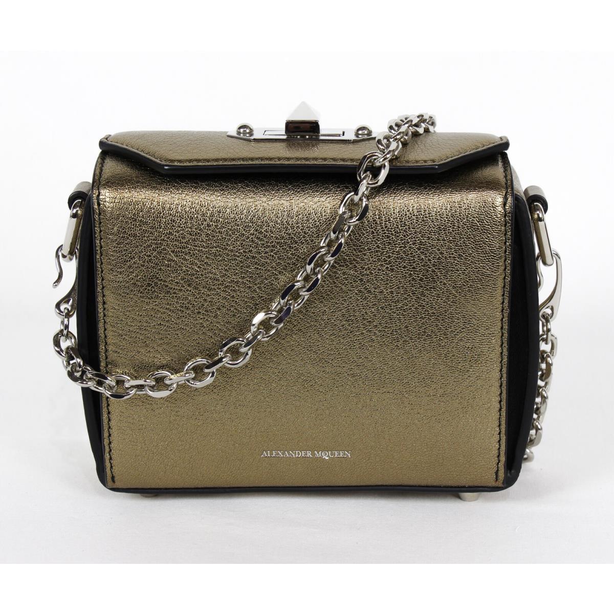 Alexander Mcqueen Box 16 Metallic Leather Convertible Crossbody Bag Bronze