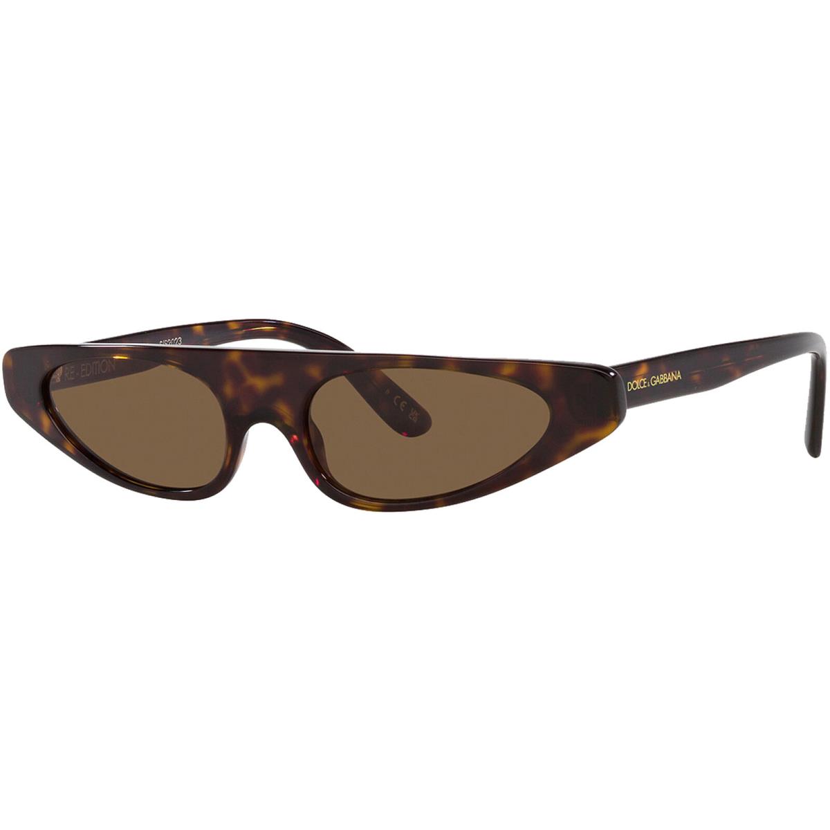 Dolce Gabbana Re-edition 2023 Women`s Cat Eye Sunglasses DG4442 - Italy Havana/Dark Brown (50273-52)