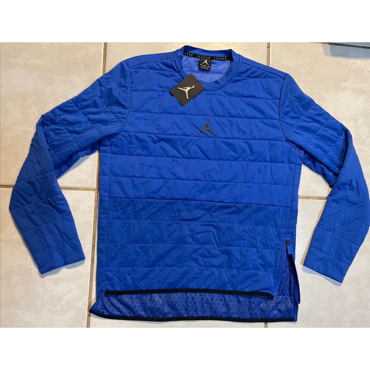 Nike Jordan Aerolayer 23 Tech Quilted Training Crew Sweatshirt Blue Men`s Medium