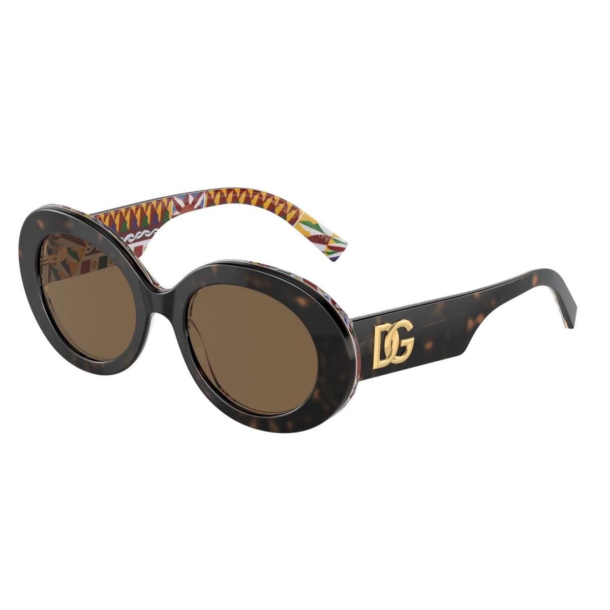 Dolce Gabbana DG4448 321773 Havana Barrow Dark Brown 51 mm Women`s Sunglasses