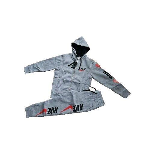 Nike Air Mens Full Tracksuit Fleece Zip Up Hoodie Joggers Sweatpants Gray Sm