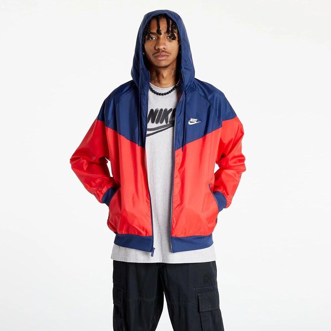 Nike Sportswear Windrunner Jacket Windbreaker Size Large Red Blue AT5270-661