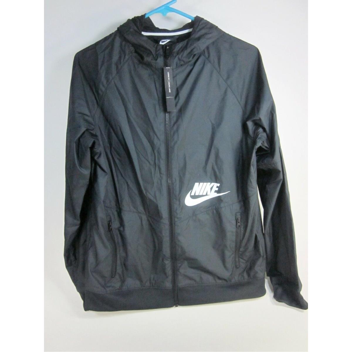 Nike Kid`s Boy`s Sportwear Windrunner Hooded Jacket 939558-010 Black Size XL