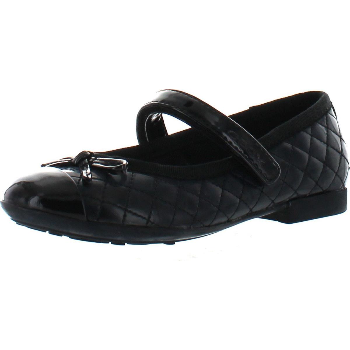 Geox Girls Plie Quilted Fashion Mary Jane Flats Shoes Black