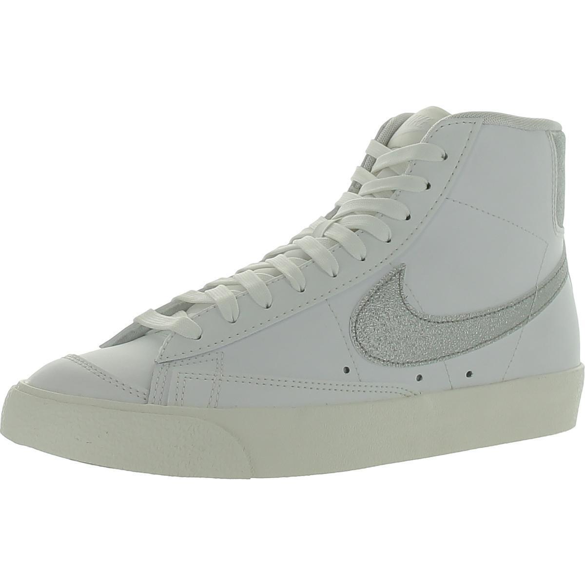 Nike Womens Blazer Mid `77 Ess Casual and Fashion Sneakers 9.5 Medium B M 1843 - White/Metallic Silver/Sail