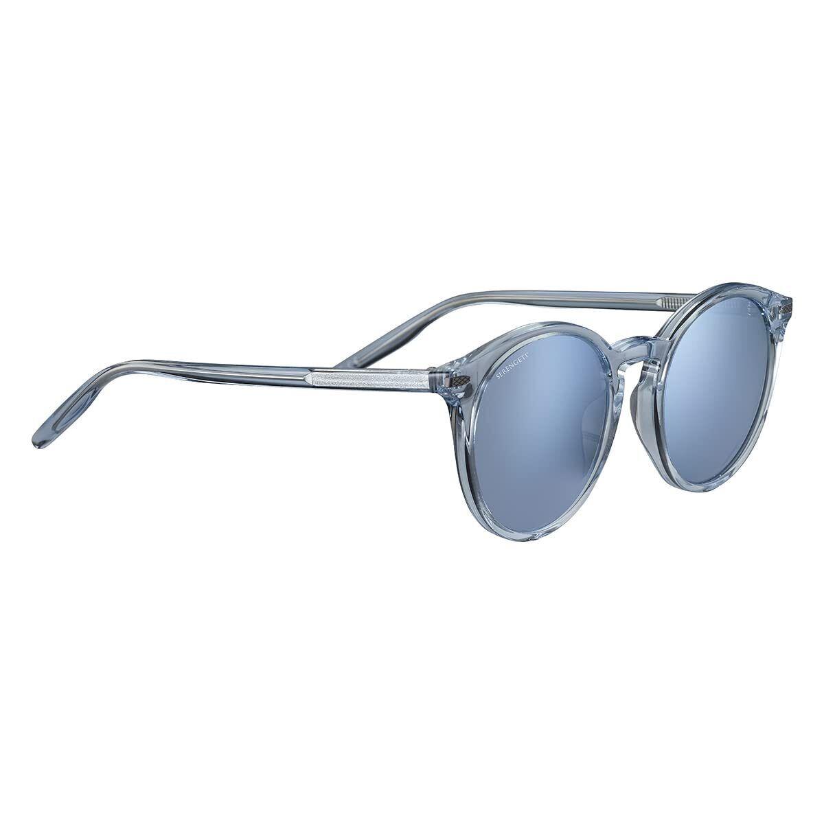 Serengeti Women`s Leonora Polarized Square Sunglasses Shiny Crystal Blue Medium