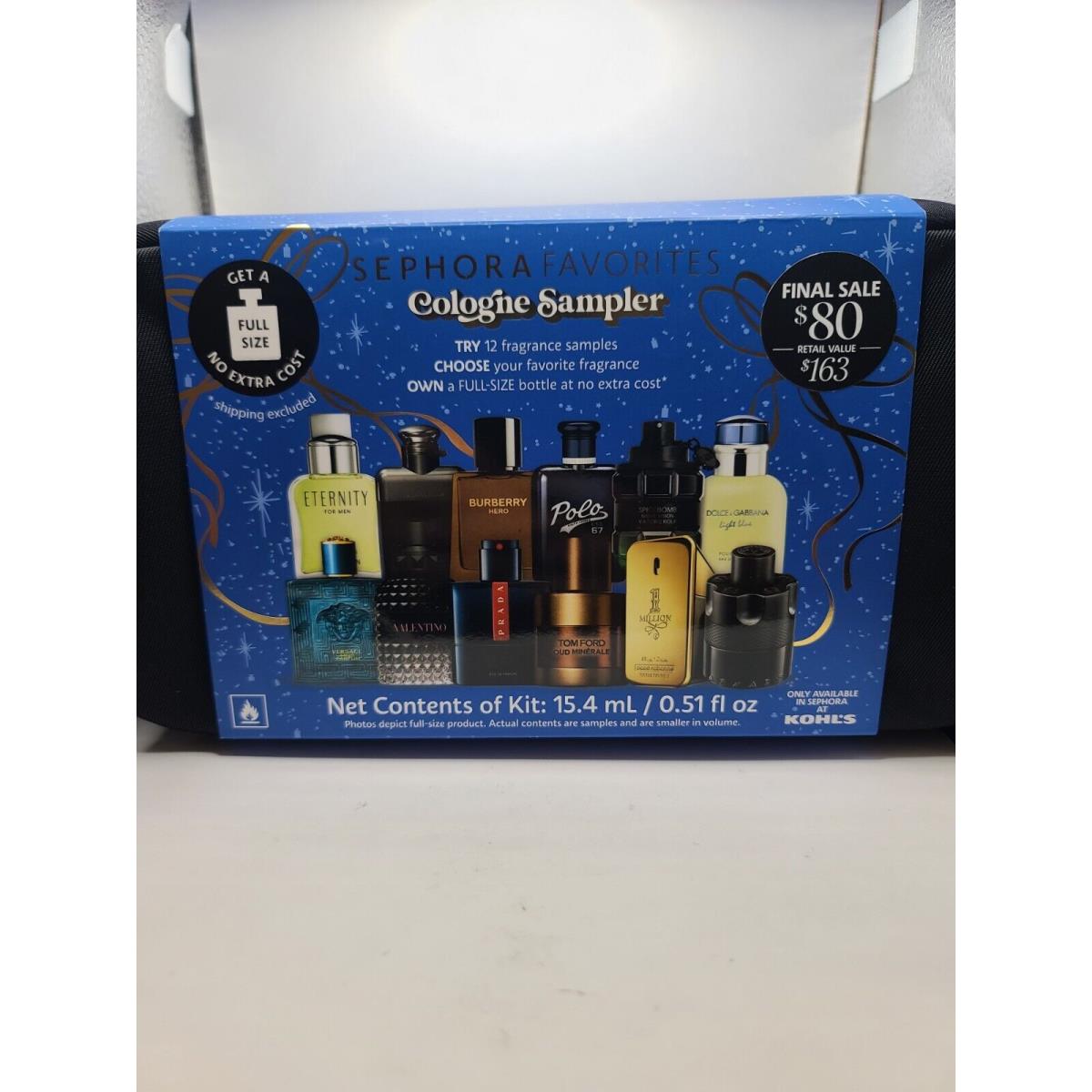 Sephora Favorites Fall 2024 Mens Cologne Sampler W/shaving Bag NO Certificate