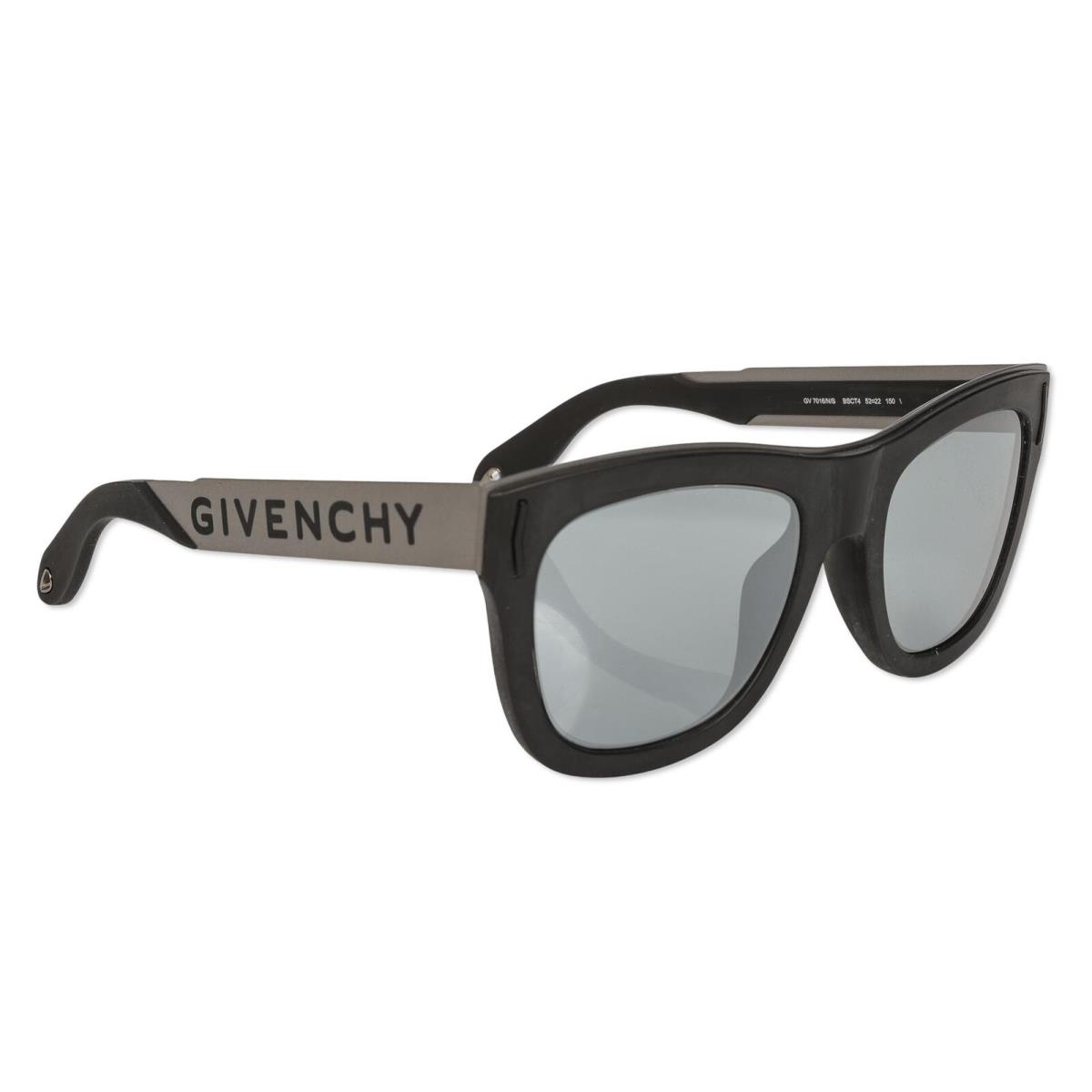 Givenchy GV 7016/N/S Unisex Black Frame Grey Lens Square Sunglasses 52MM