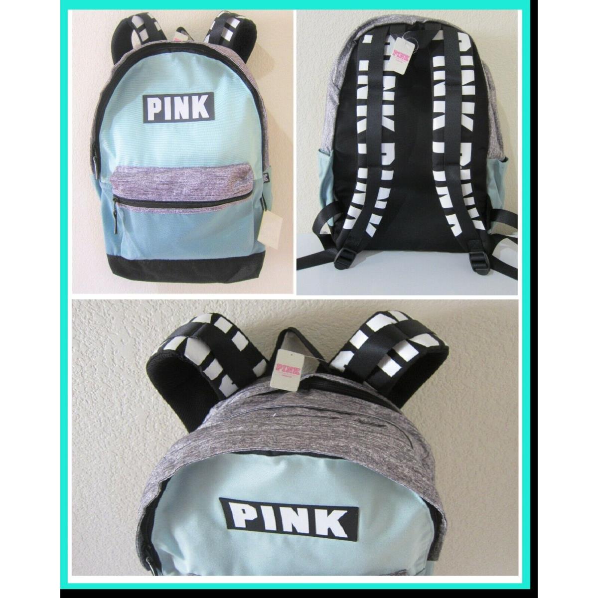 Victoria Secret Pink Mint Green Gray Marl Black Campus Carryon Backpack Book Bag