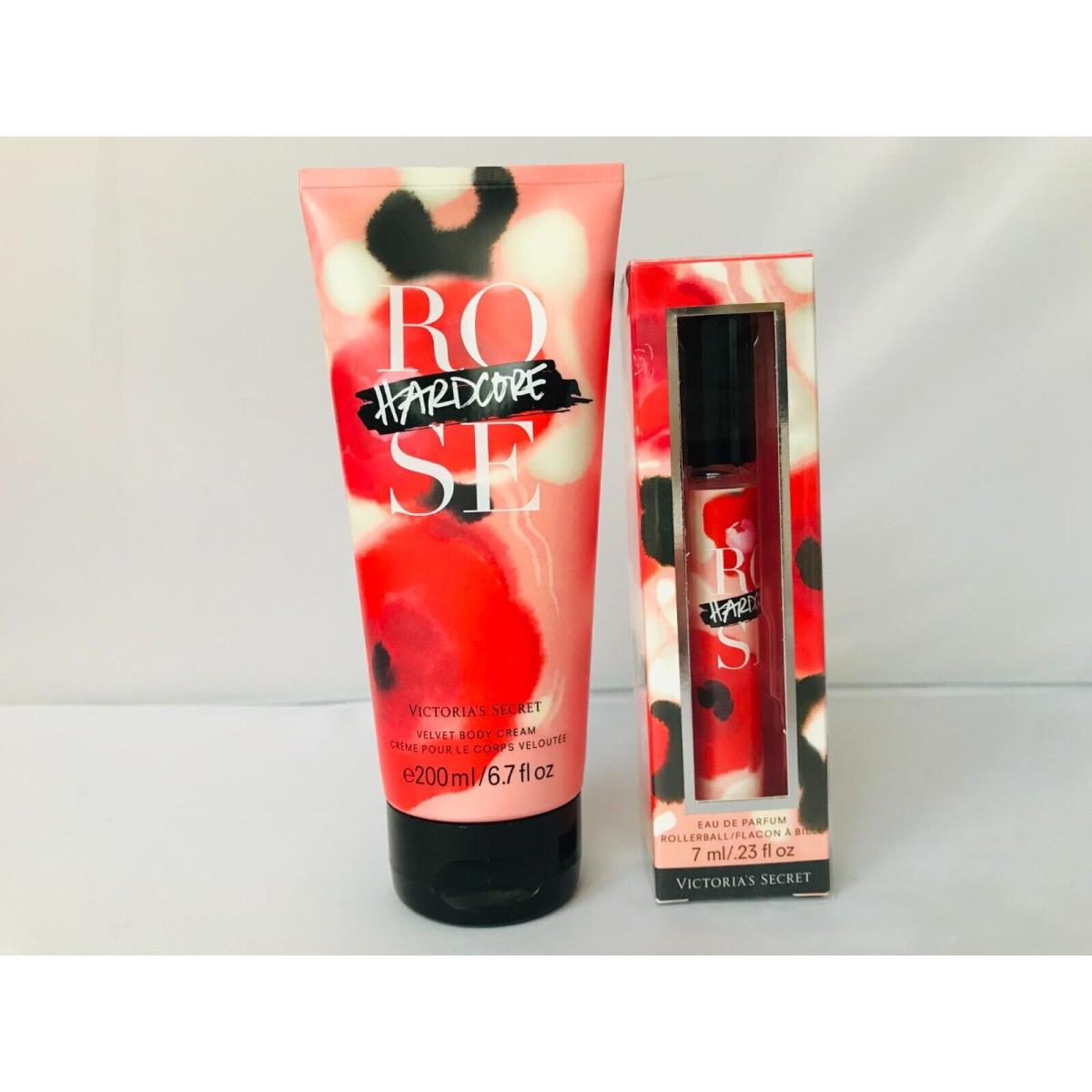 Victoria`s Secret Hardcore Rose Eau DE Parfum Rollerball Body Cream Lotion Upick SET OF 2 / ROLLERBALL CREAM