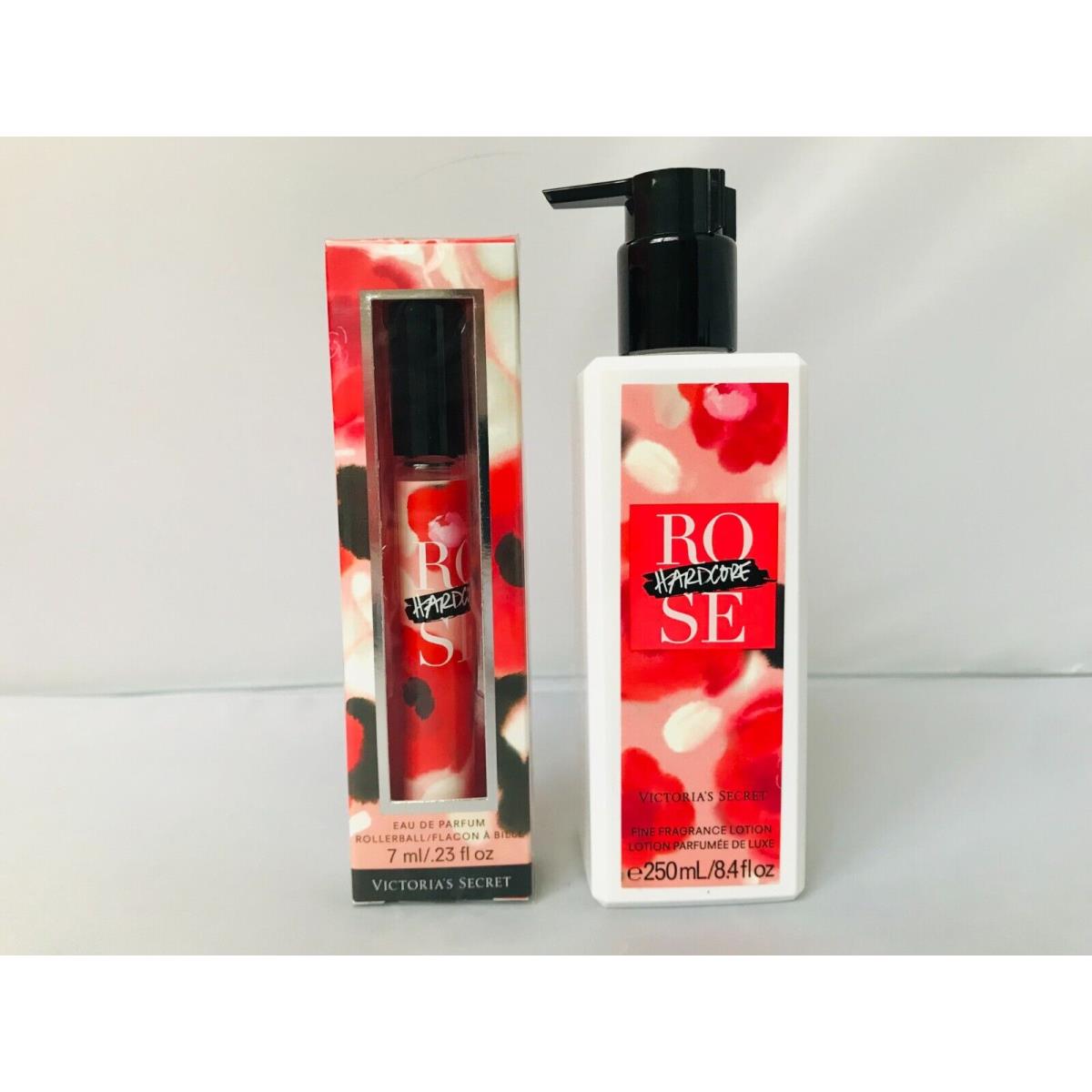 Victoria`s Secret Hardcore Rose Eau DE Parfum Rollerball Body Cream Lotion Upick SET OF 2 / ROLLERBALL LOTION