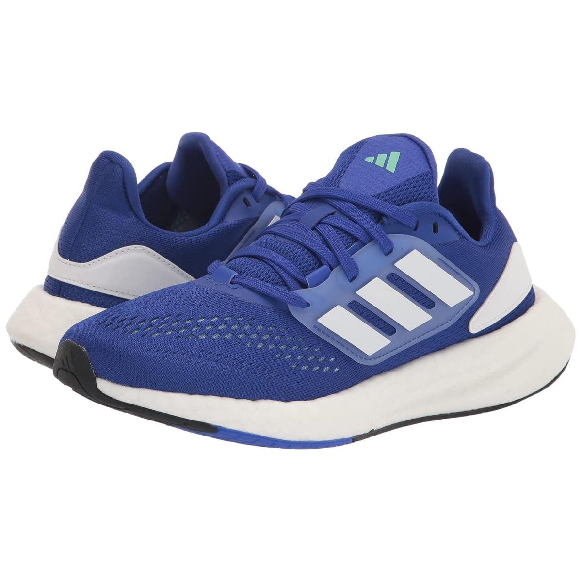 Boy`s Sneakers Athletic Shoes Adidas Kids Pureboost 22 Big Kid - Lucid Blue/White/Pulse Mint