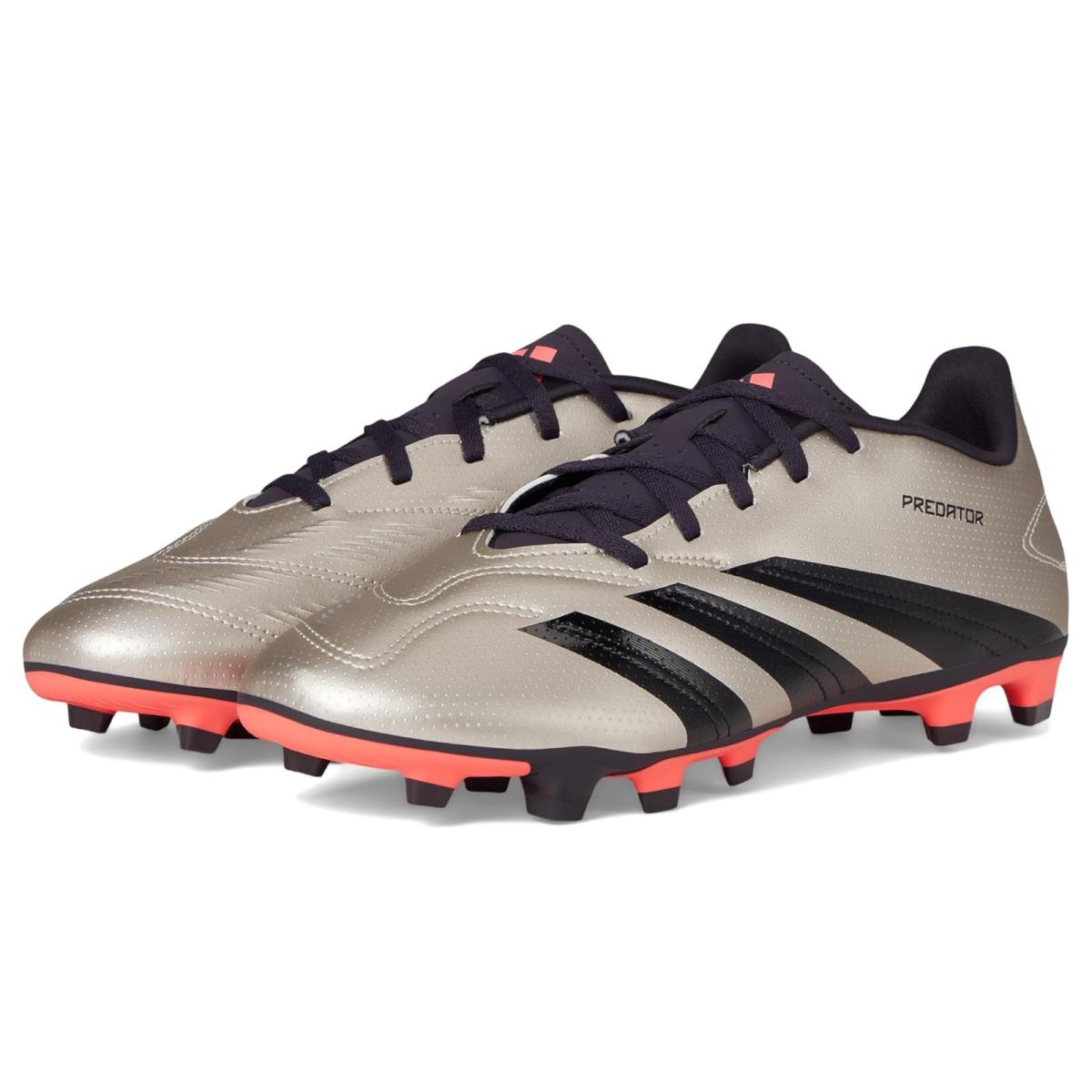 Unisex Shoes Adidas Predator Club Football Boots Flexible Ground - Platin Metallic/Aurora Black/Turbo