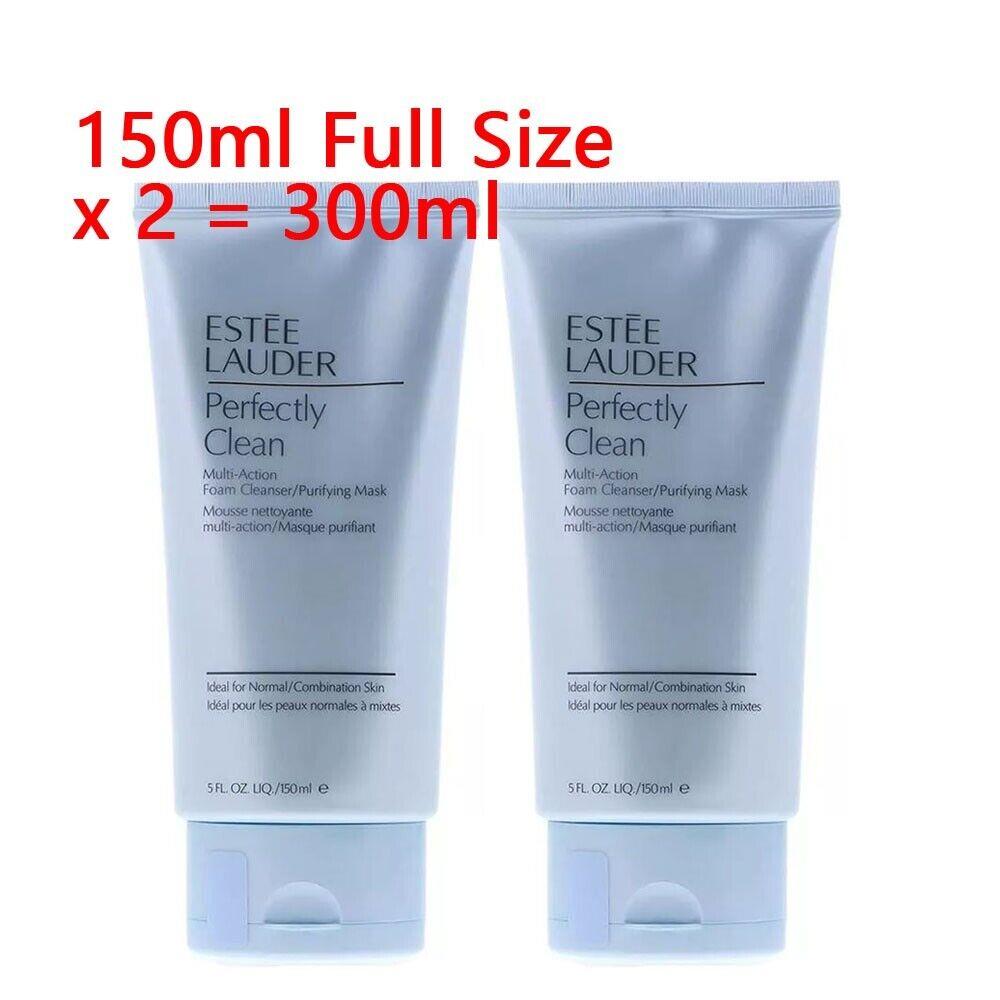 2 x Estee Lauder Perfectly Clean Multi-action Foam Cleanser Purifying Mask 5oz