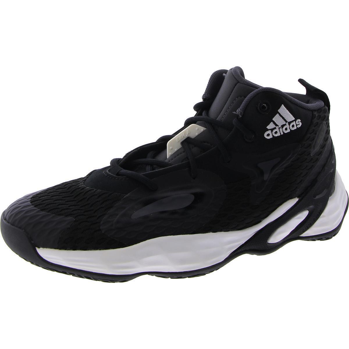 Adidas Mens Exhibit A Mid Fitness Running Training Shoes Sneakers Bhfo 9657 - Black/Silver Metallic/TMDRGR