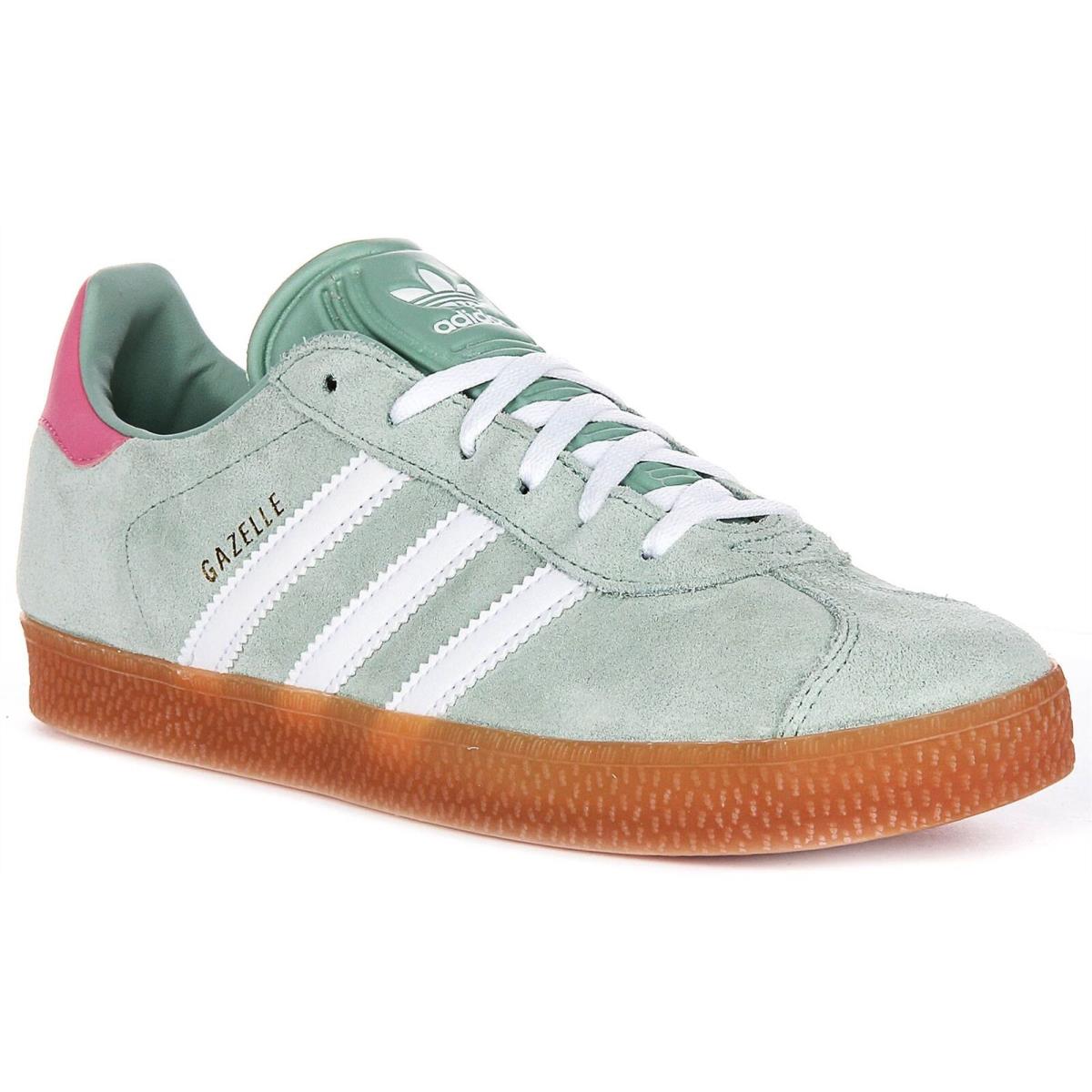 Adidas Gazelle J 90s Retro Suede Leather Girl Shoes Mint Youth US 1 - 13 - MINT